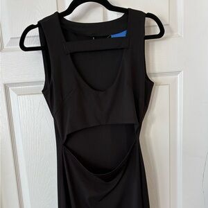 Chic Black Cut Out Front Dress